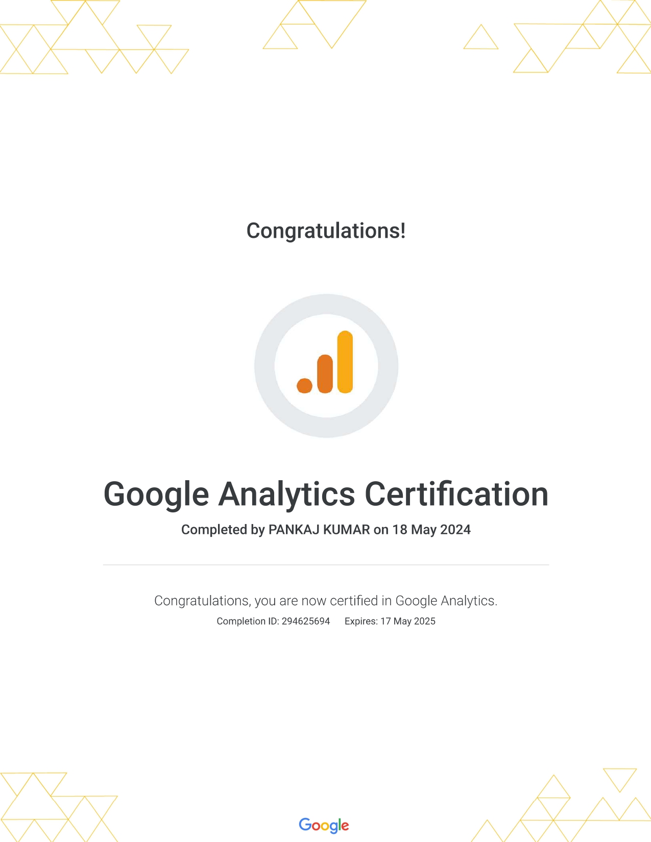Google Analytics Certificate